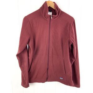 Vintage Patagonia Burgundy Full Zip Fleece with Pockets Size L